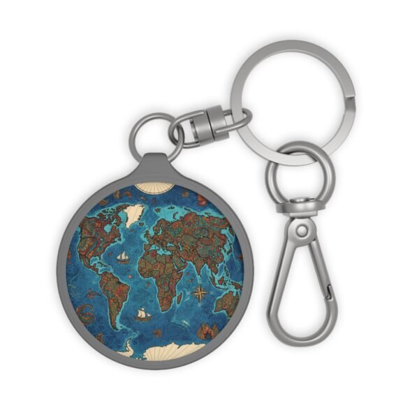 Vintage Map Keyring Tag