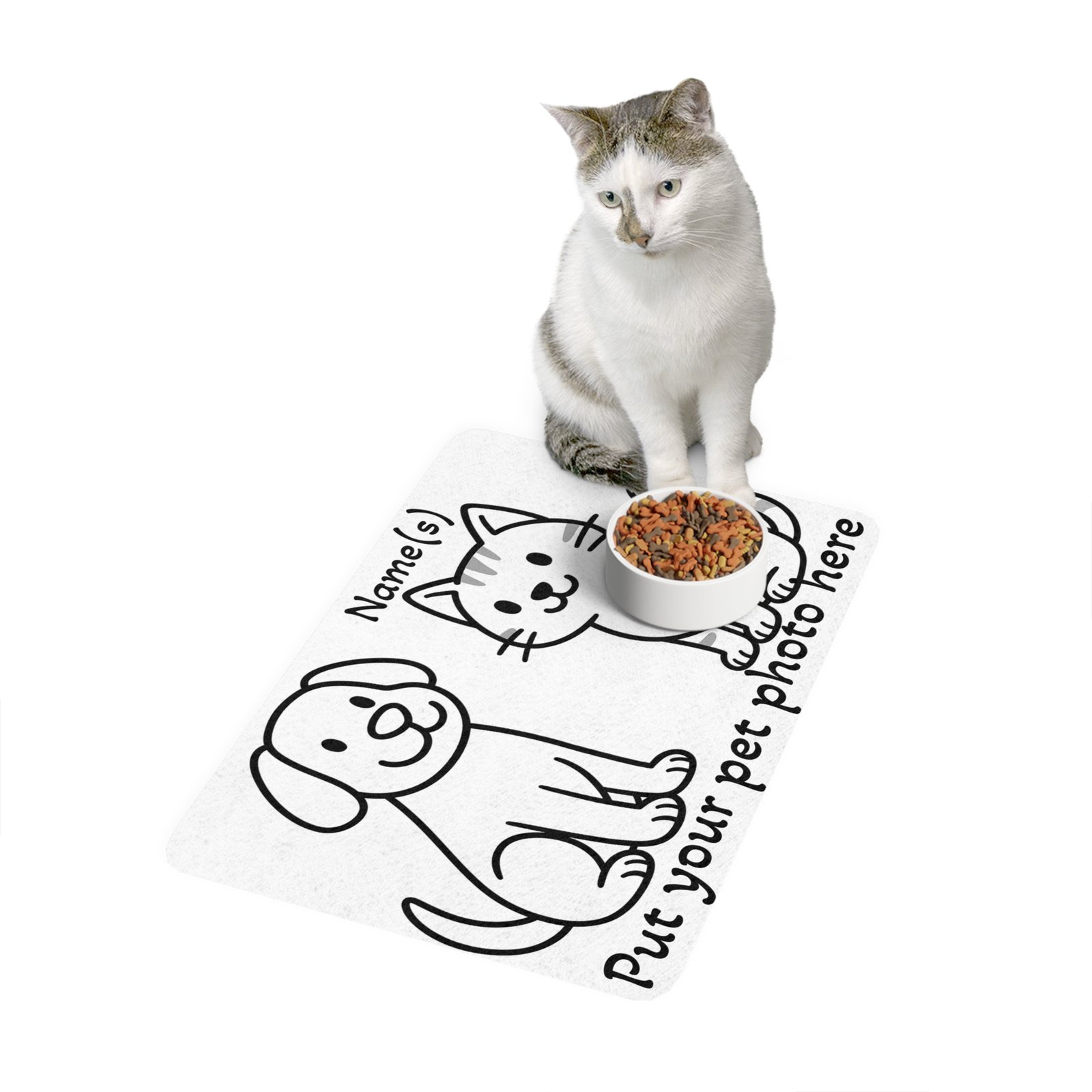 Personalized Pet Food Mat with Photo and Name - Image 3