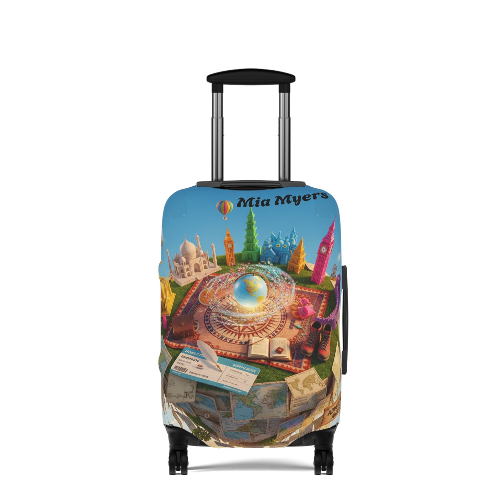 Cities Around the World Map Personalized Luggage Cover