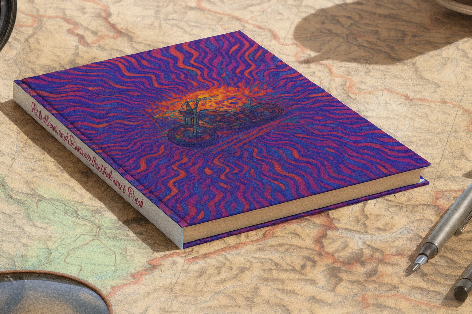 Colorful Motorcycle Hardcover Personalized Journal