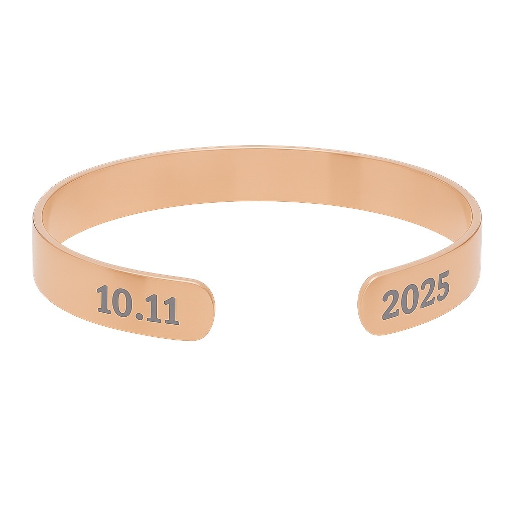 Personalized Engraved Cuff Bracelet with Special Date - Image 7