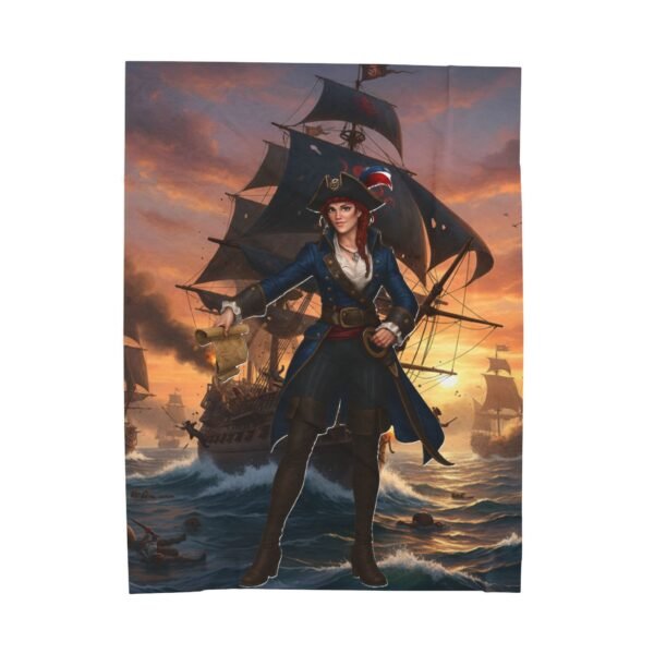 Lady Pirate-Themed Velveteen Plush Blanket