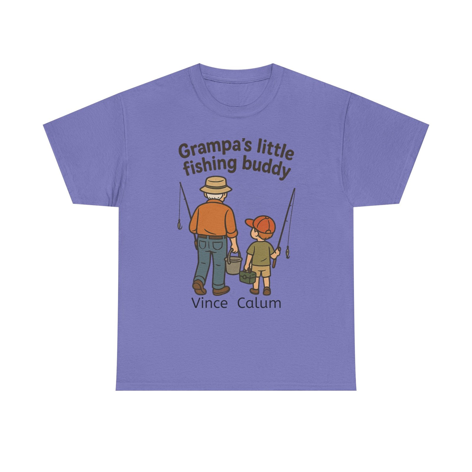 Personalized Grampa's Little Fishing Buddy Tee - Image 10