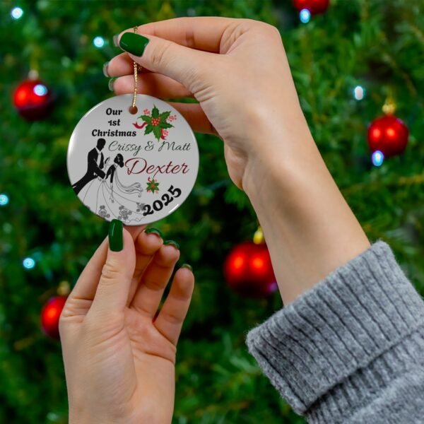 Personalized Wedding Ornament for 1st Christmas, Custom Holiday Decor, Couple's Keepsake, Unique Gift Idea, Christmas Decoration