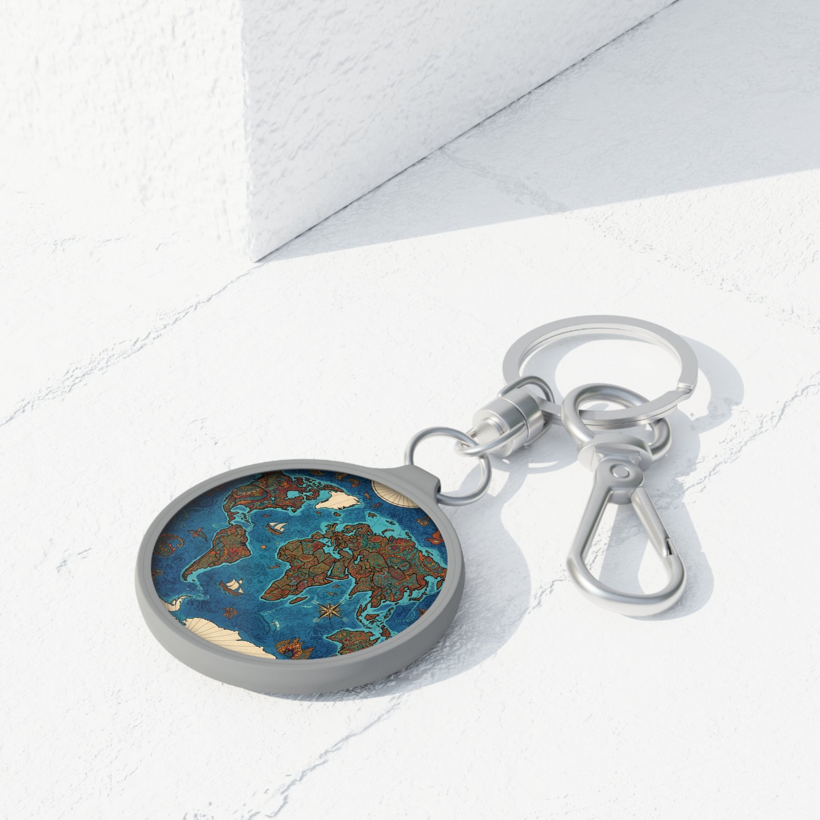 Vintage Map Keyring Tag - Image 3