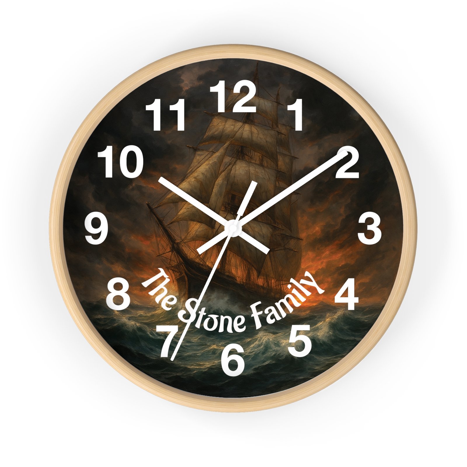 Personalized Clipper Ship Family Wall Clock - Image 7