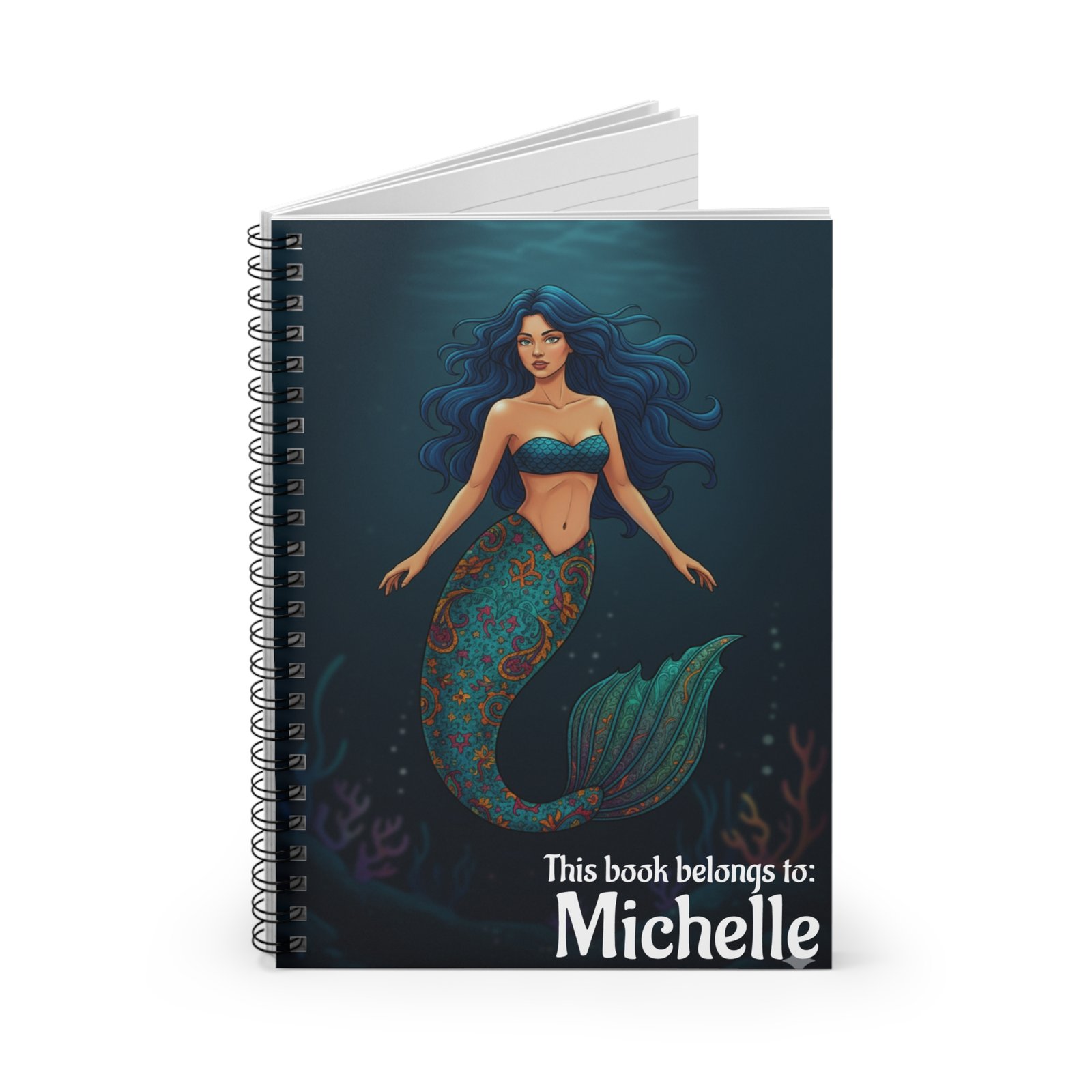 Personalized Mermaid Spiral Notebook - Image 2