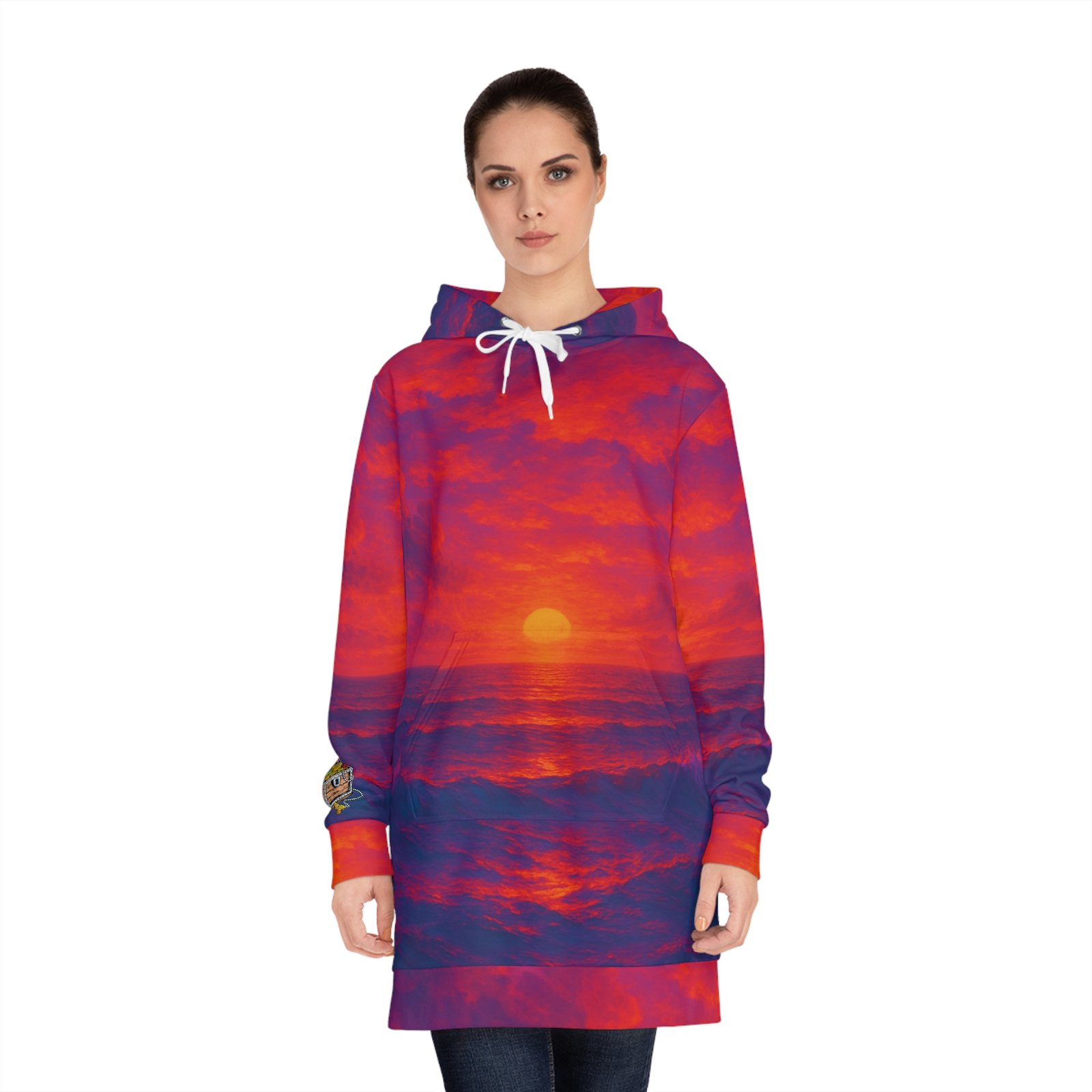Vibrant Sunset Women's Hoodie Pullover - Image 4