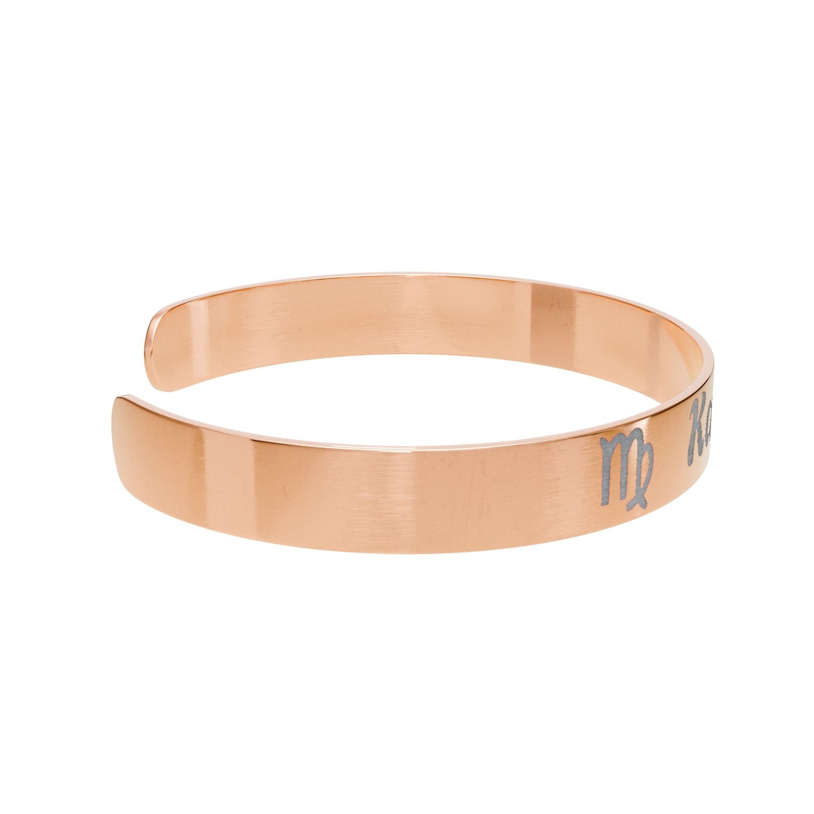 Personalized Engraved Cuff Bracelet with Zodiac Symbol - Image 3