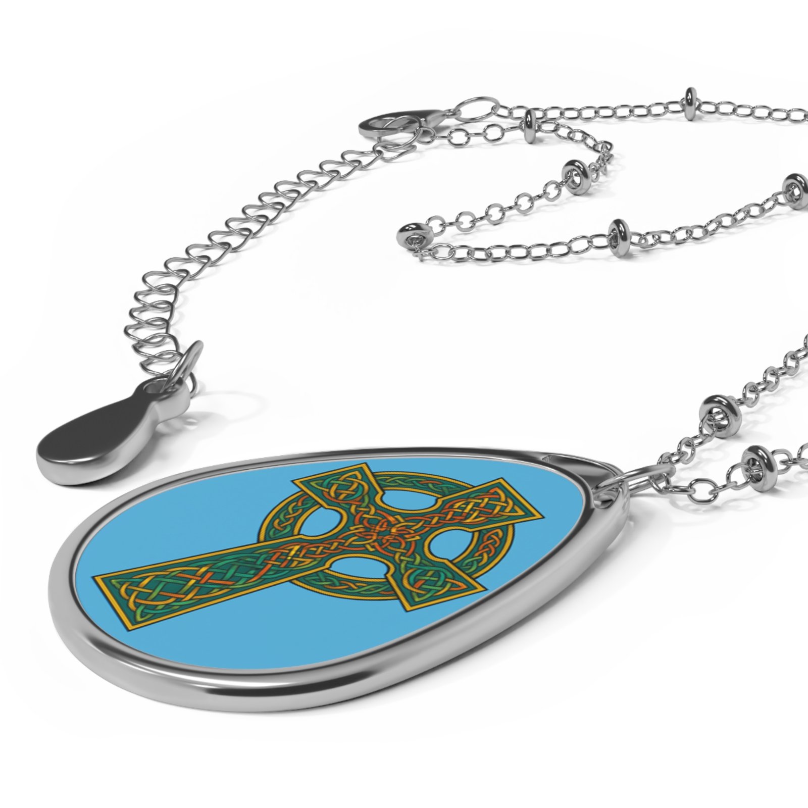 Celtic Cross Oval Necklace - Image 4