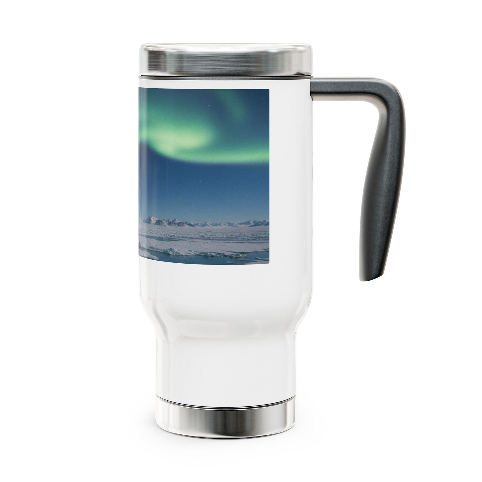 Personalized Stainless Steel Travel Mug - 14oz with Handle - Image 4