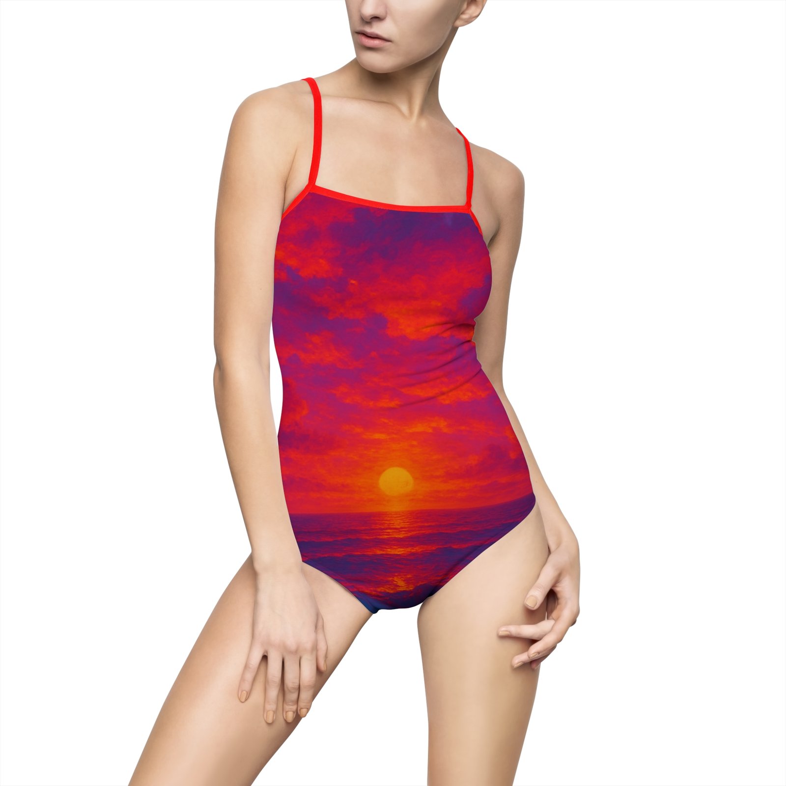 Women's Vibrant Sunset One-Piece Swimsuit