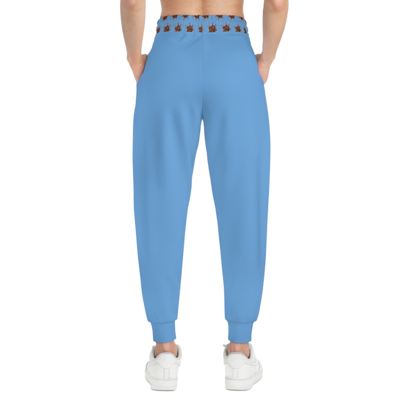 Trendy Athletic Joggers with Unique Design - Blue - Image 3