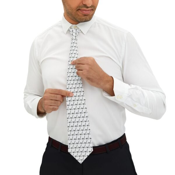 Stylish Necktie w/ Geometric Golf Ball and Club Design