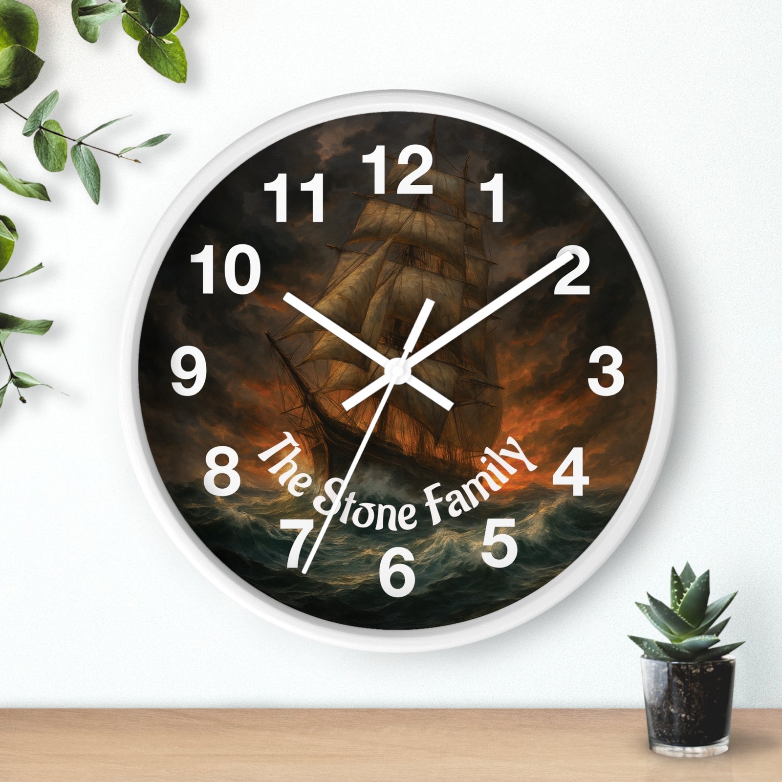 Personalized Clipper Ship Family Wall Clock - Image 6
