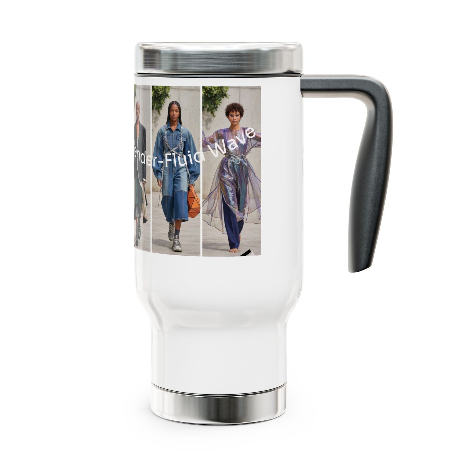 Personalized Stainless Steel Travel Mug - 14oz with Handle - Image 5