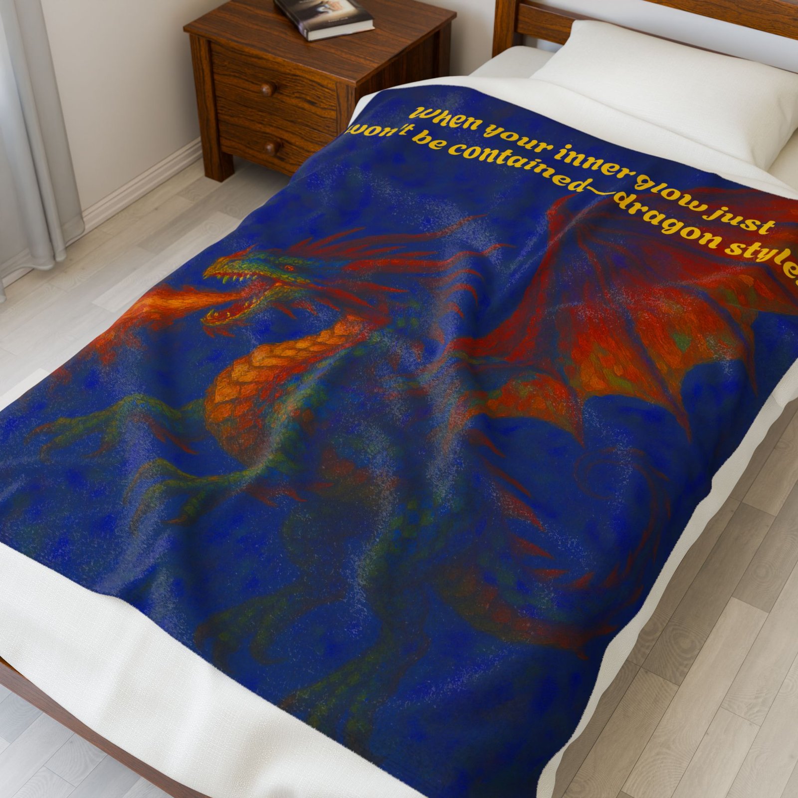 Fantasy Dragon Velveteen Plush Blanket - Image 2