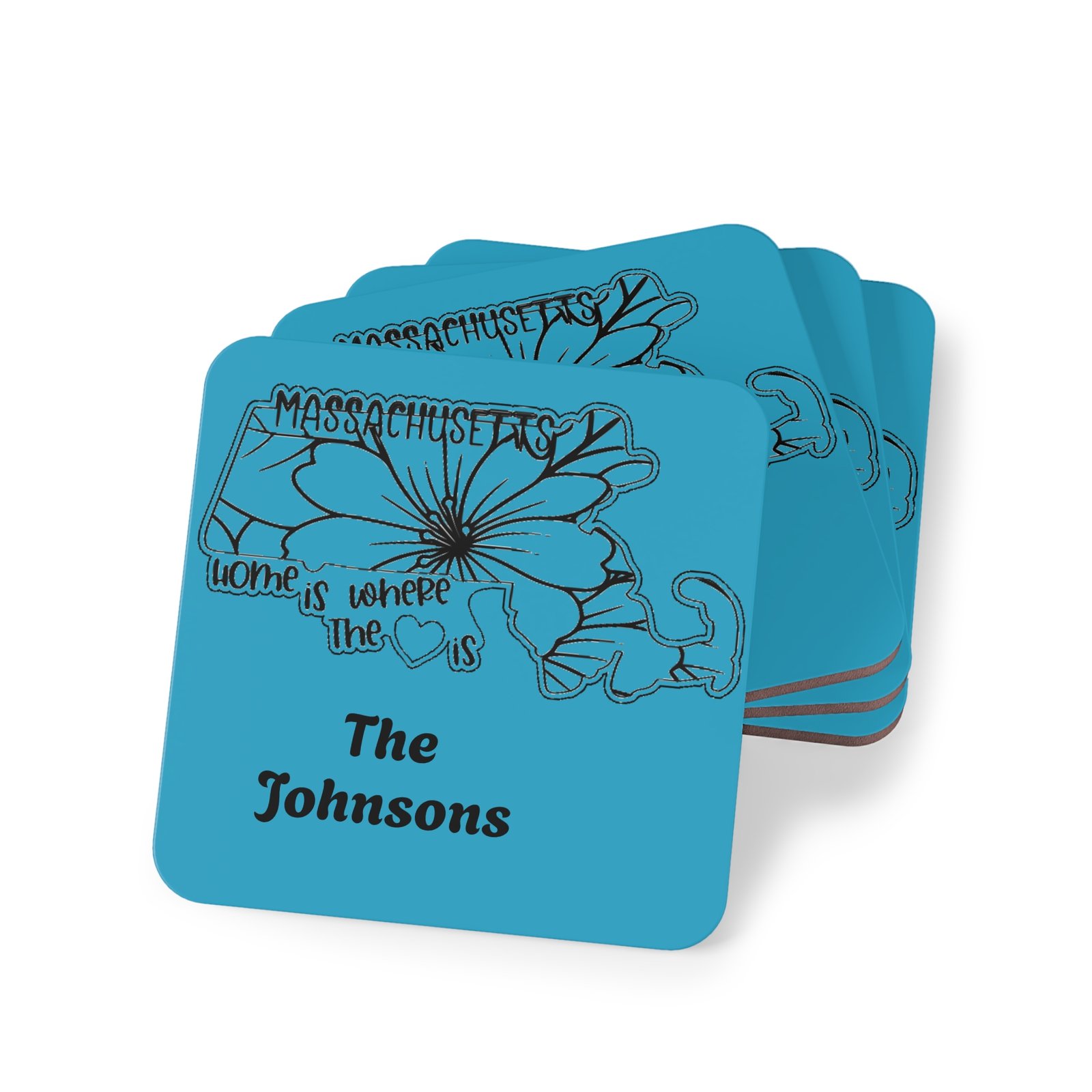 Massachusetts Coasters - Turquoise - Image 3