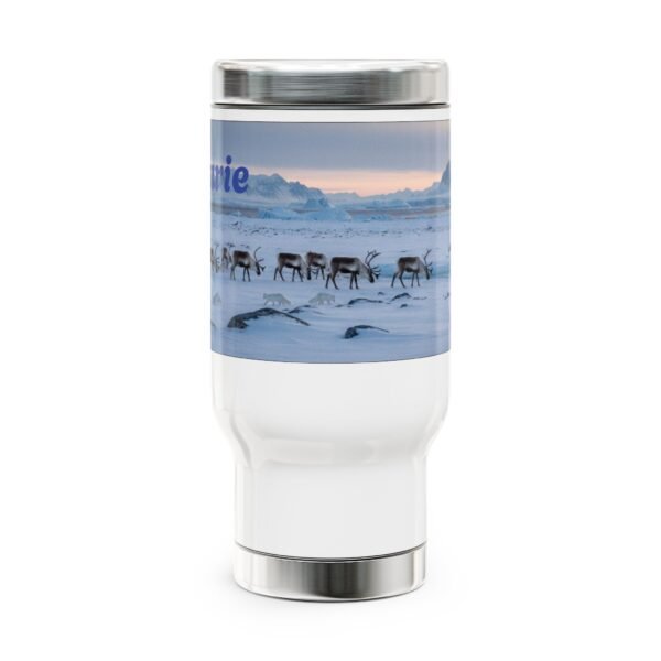 Personalized Stainless Steel Travel Mug - 14oz with Handle