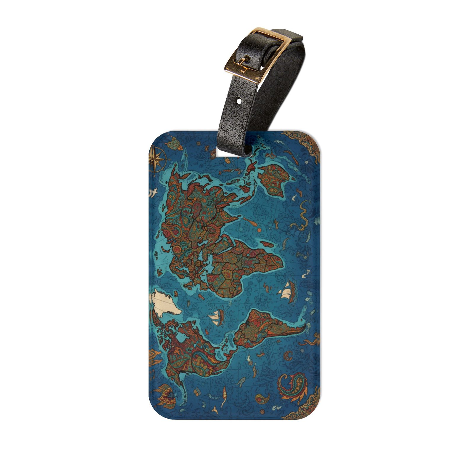 Vintage World Map Luggage Tag