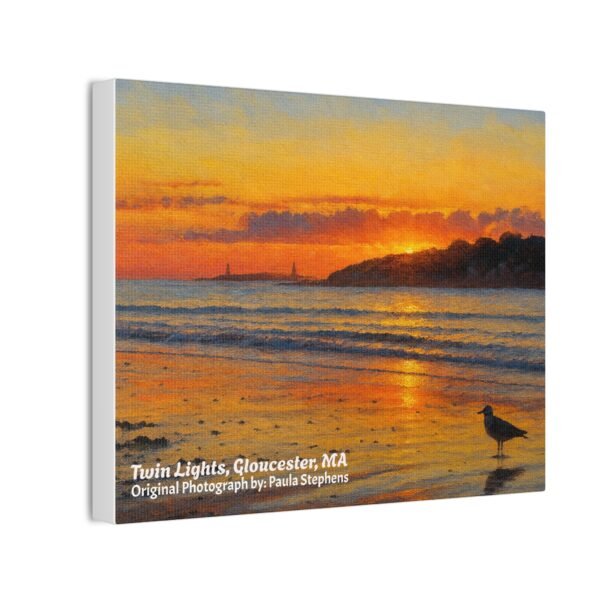 Colorful Sunrise Canvas Art, Twin Lights, Gloucester, MA