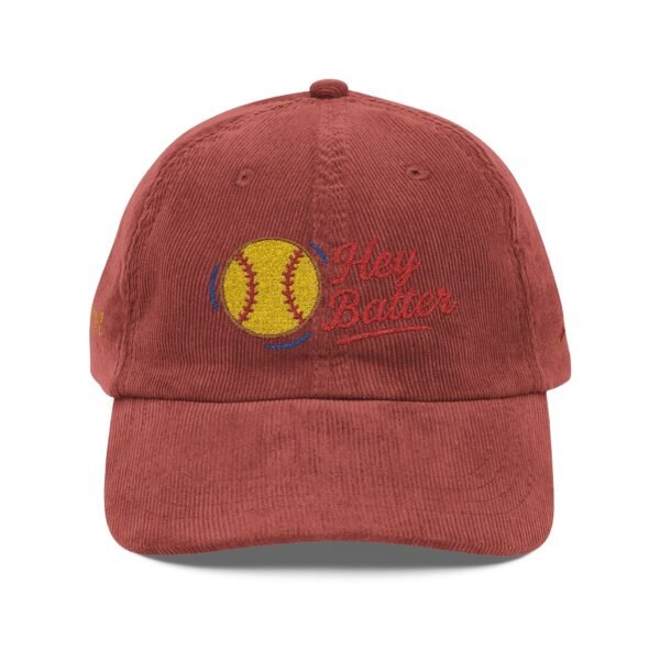 Initials Vintage Embroidered Corduroy Cap