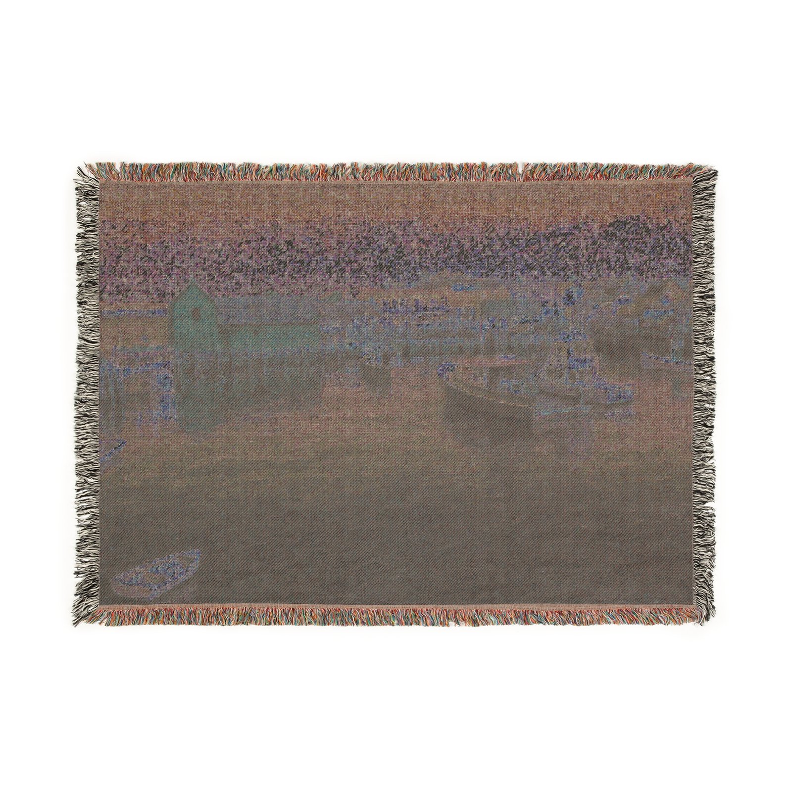 Cozy Coastal Woven Blanket, Motif 1, Rockport, Massachusetts - Image 2