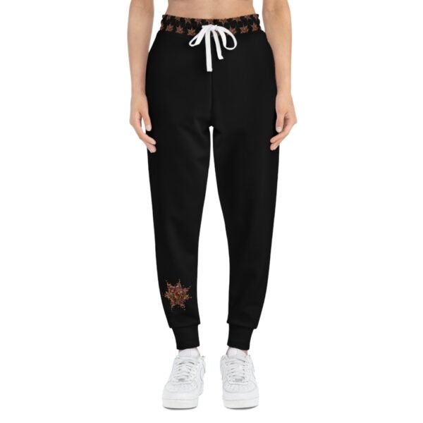 Trendy Athletic Joggers with Unique Design - Black