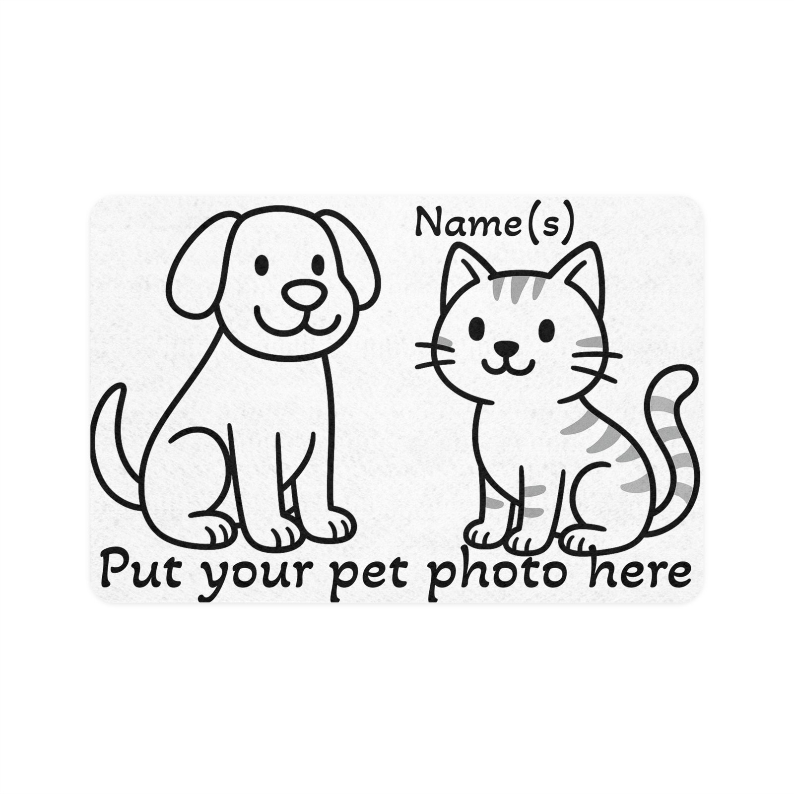 Personalized Pet Food Mat with Photo and Name