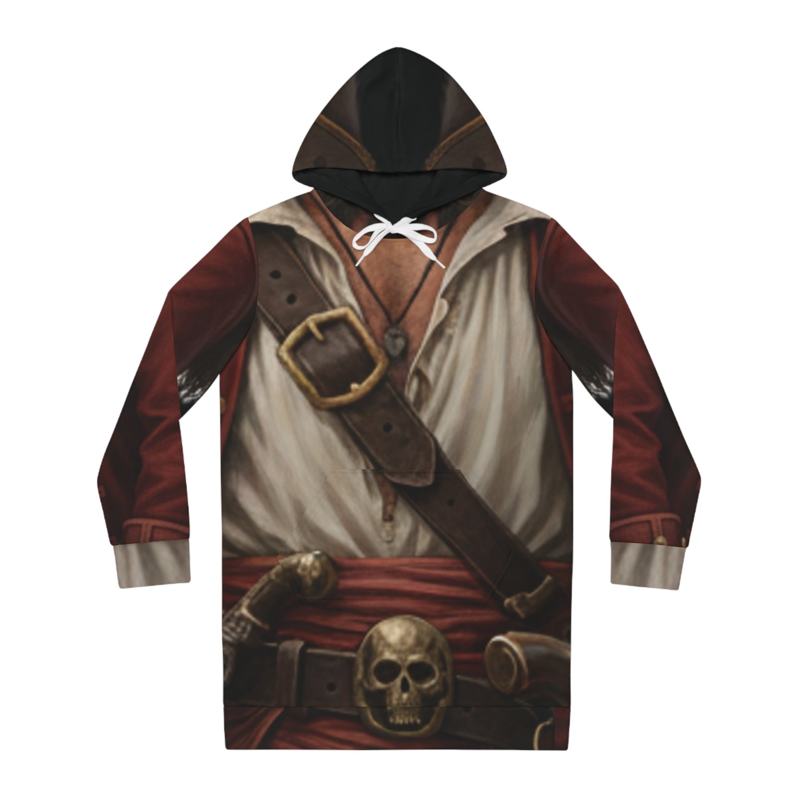 Fantasy Men's Pirate Long Hoodie, Cozy Hoodie for Casual Outfits
