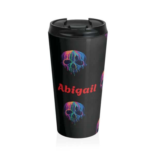 Personalized Vibrant Color Dripping Skull Travel Mug