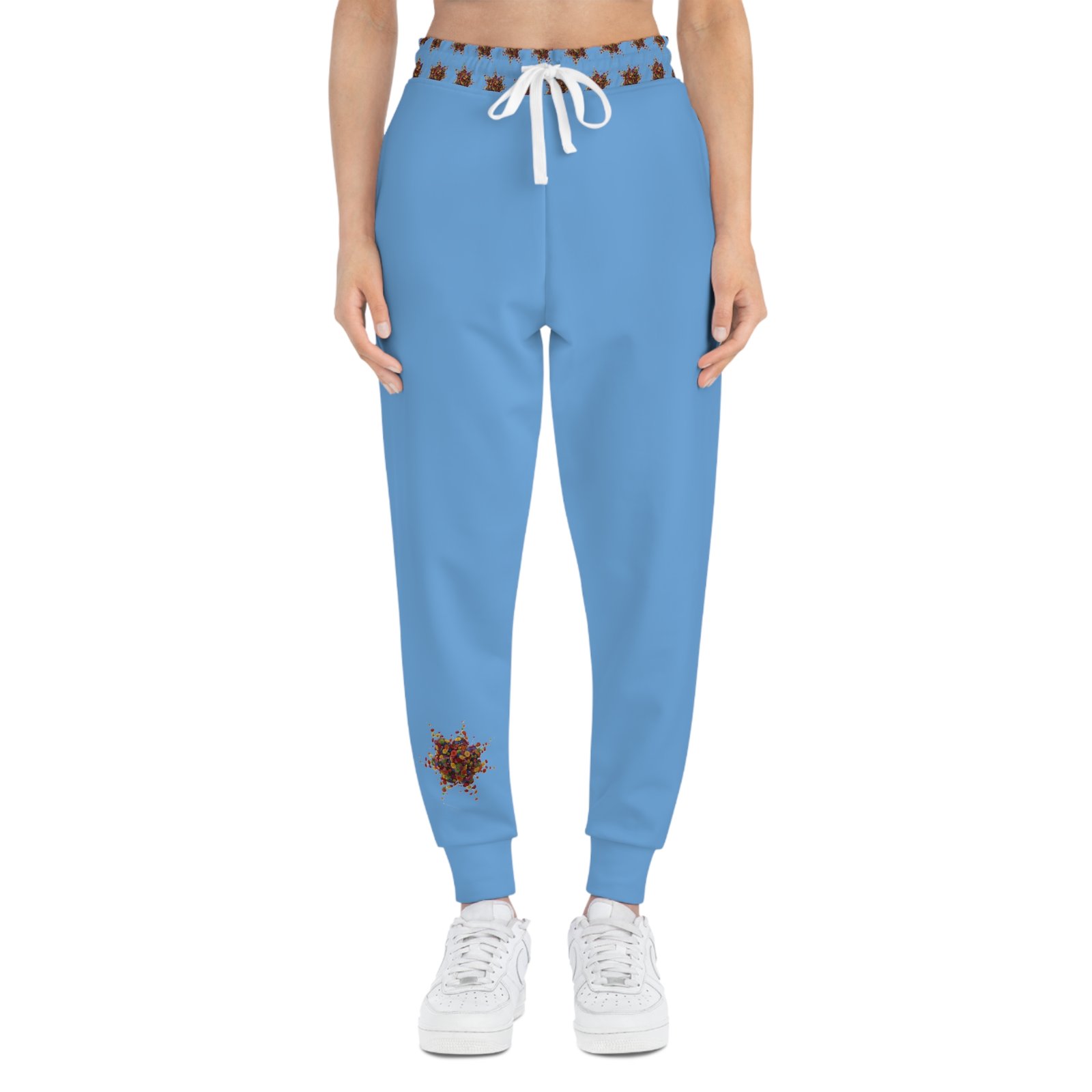 Trendy Athletic Joggers with Unique Design - Blue