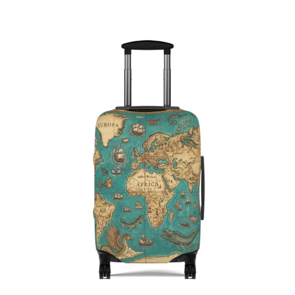 Vintage Map with Sea Monsters Luggage Cover