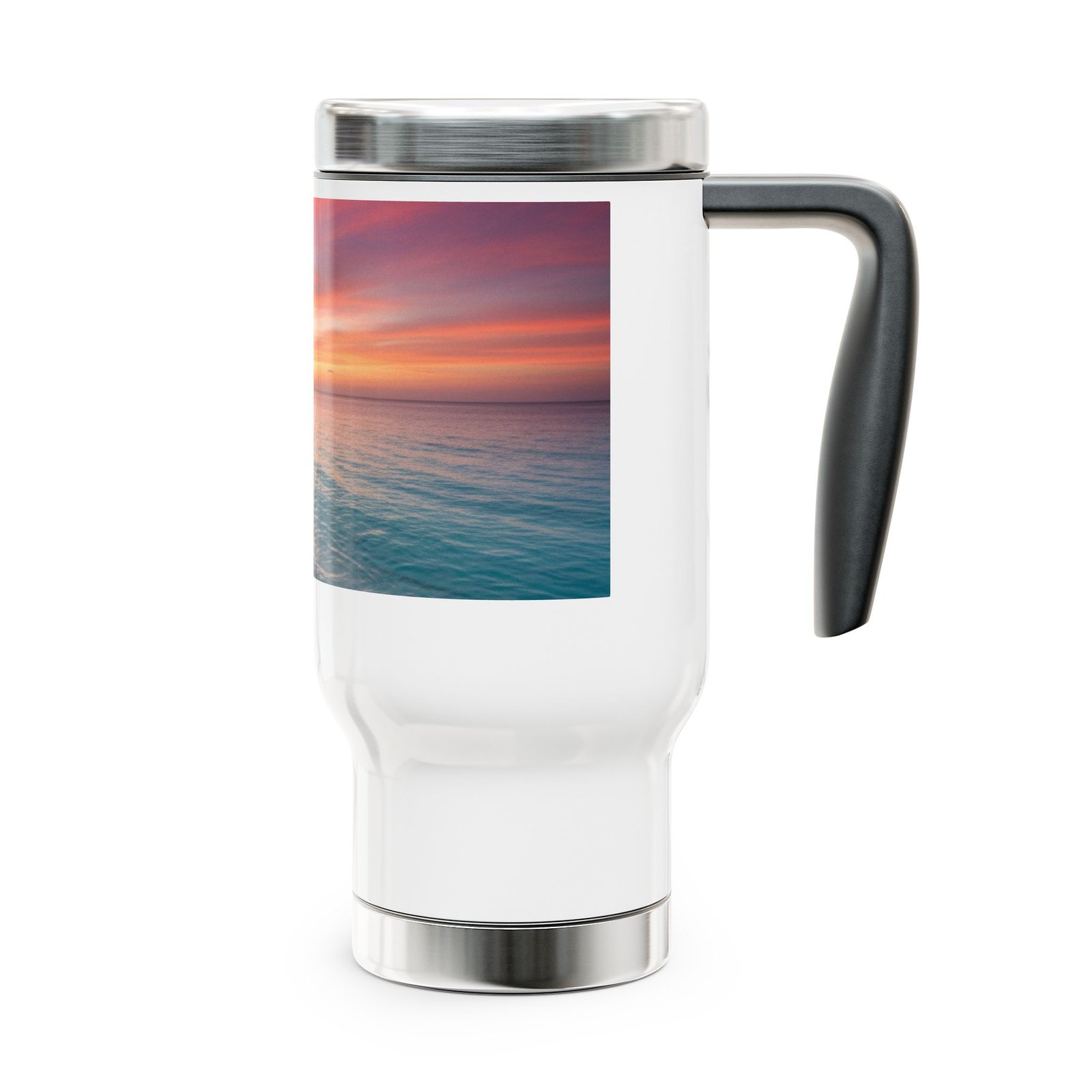 Personalized Stainless Steel Travel Mug - 14oz with Handle - Image 5
