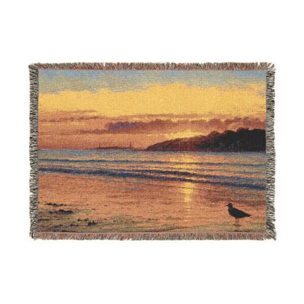 Cozy Ocean Sunrise Woven Blanket, Twin Lights, Gloucester, MA