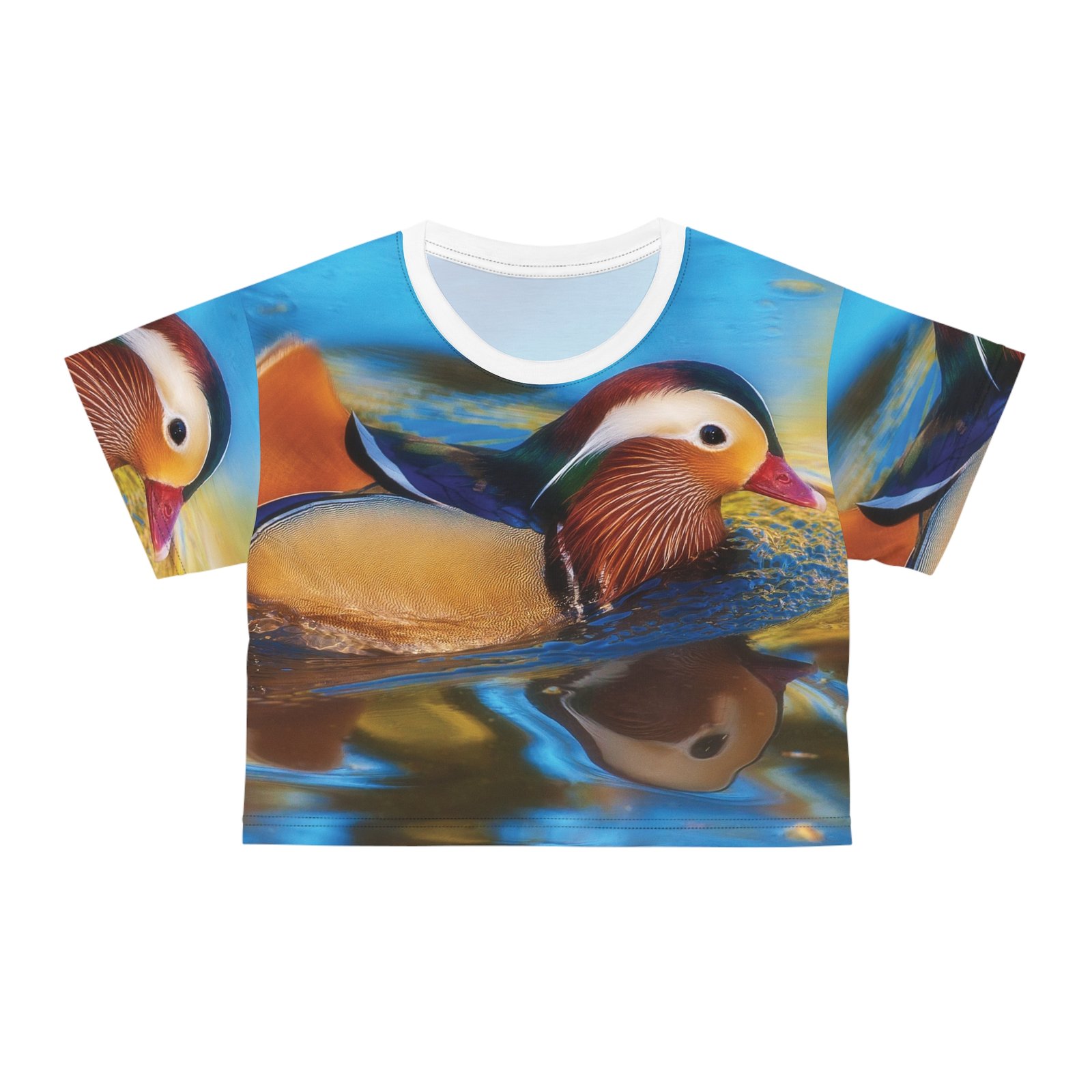 Vibrant Duck Print Crop Tee - Image 5