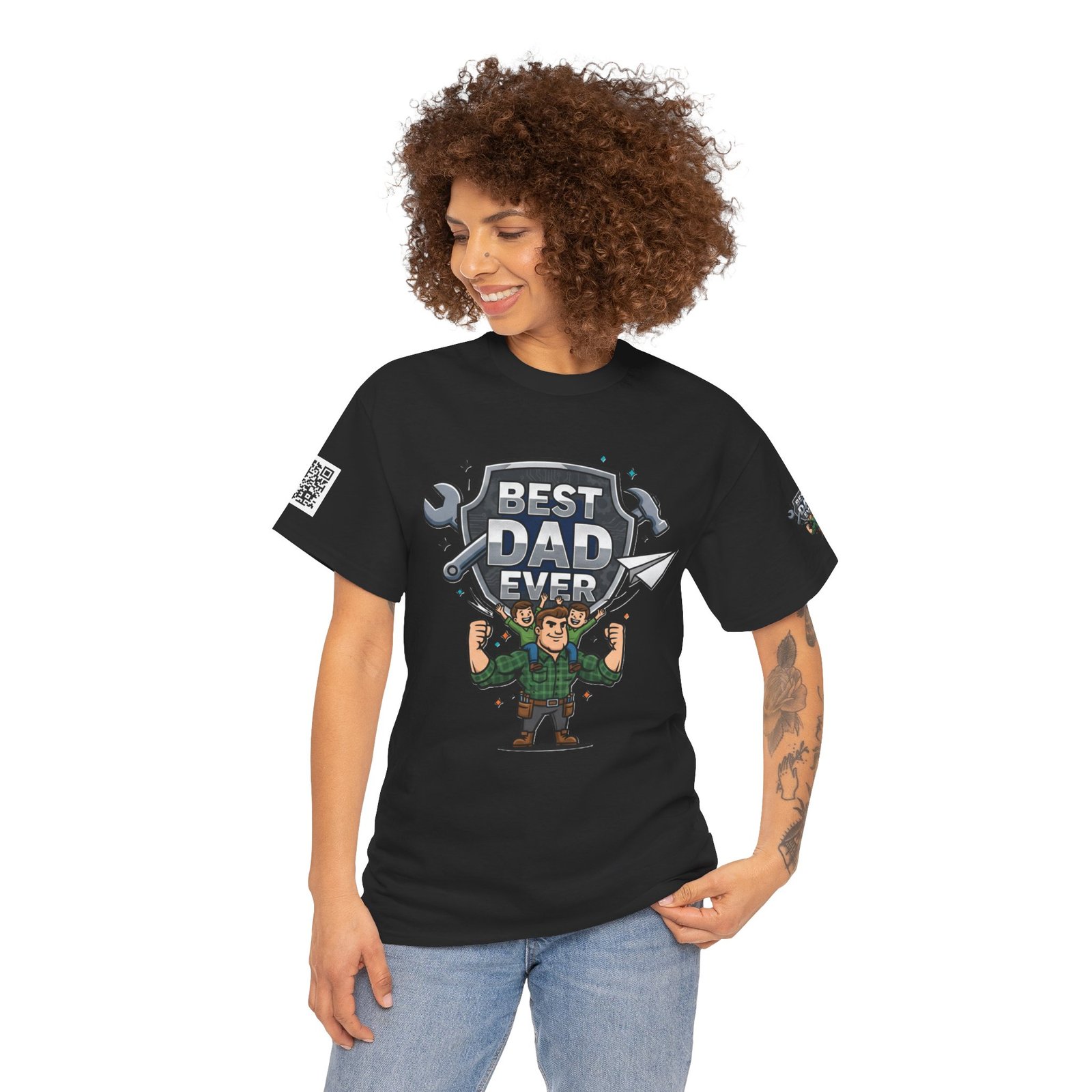 Personalized Best Dad Ever Heavy Cotton Tee - Image 6