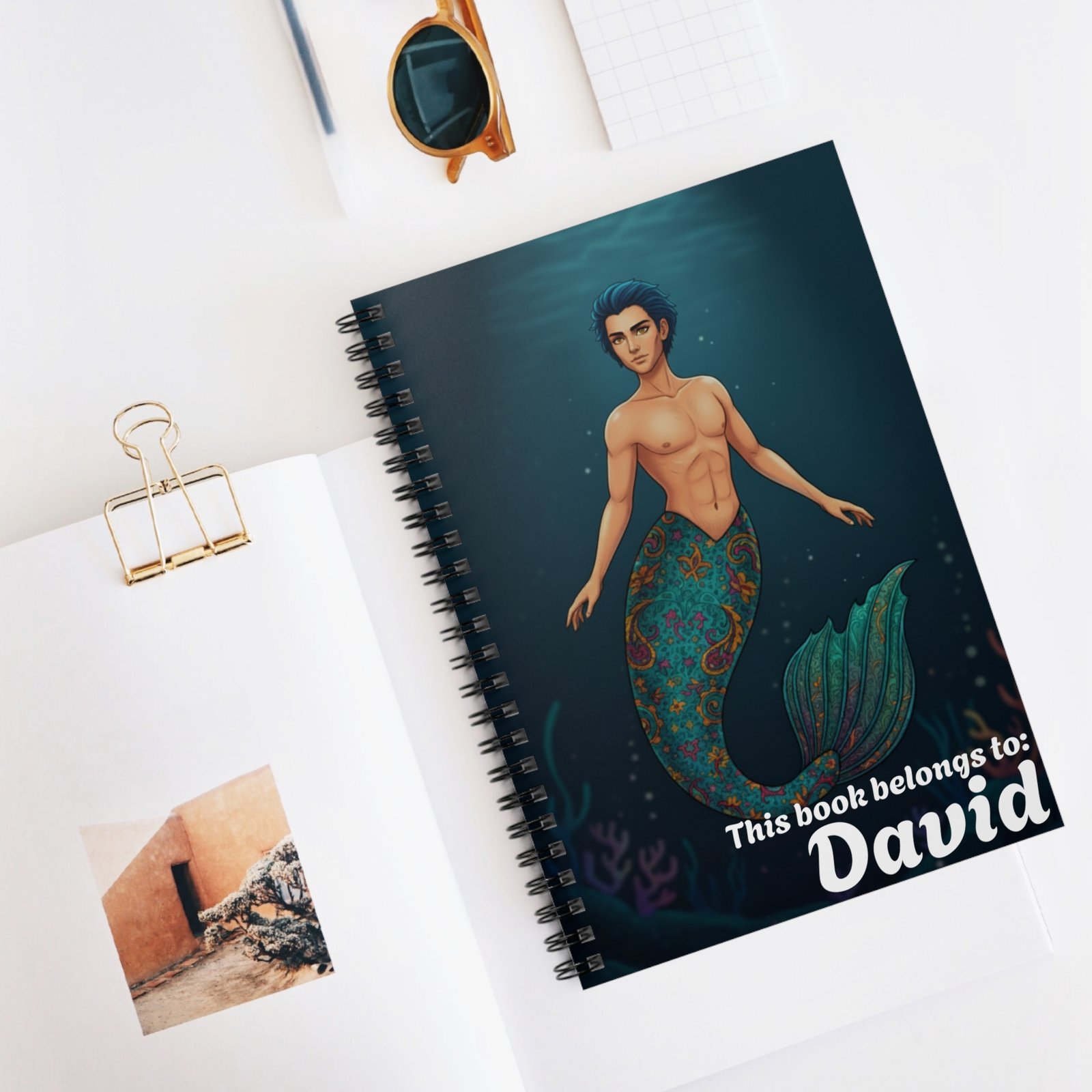 Personalized Merman Spiral Notebook - Image 5