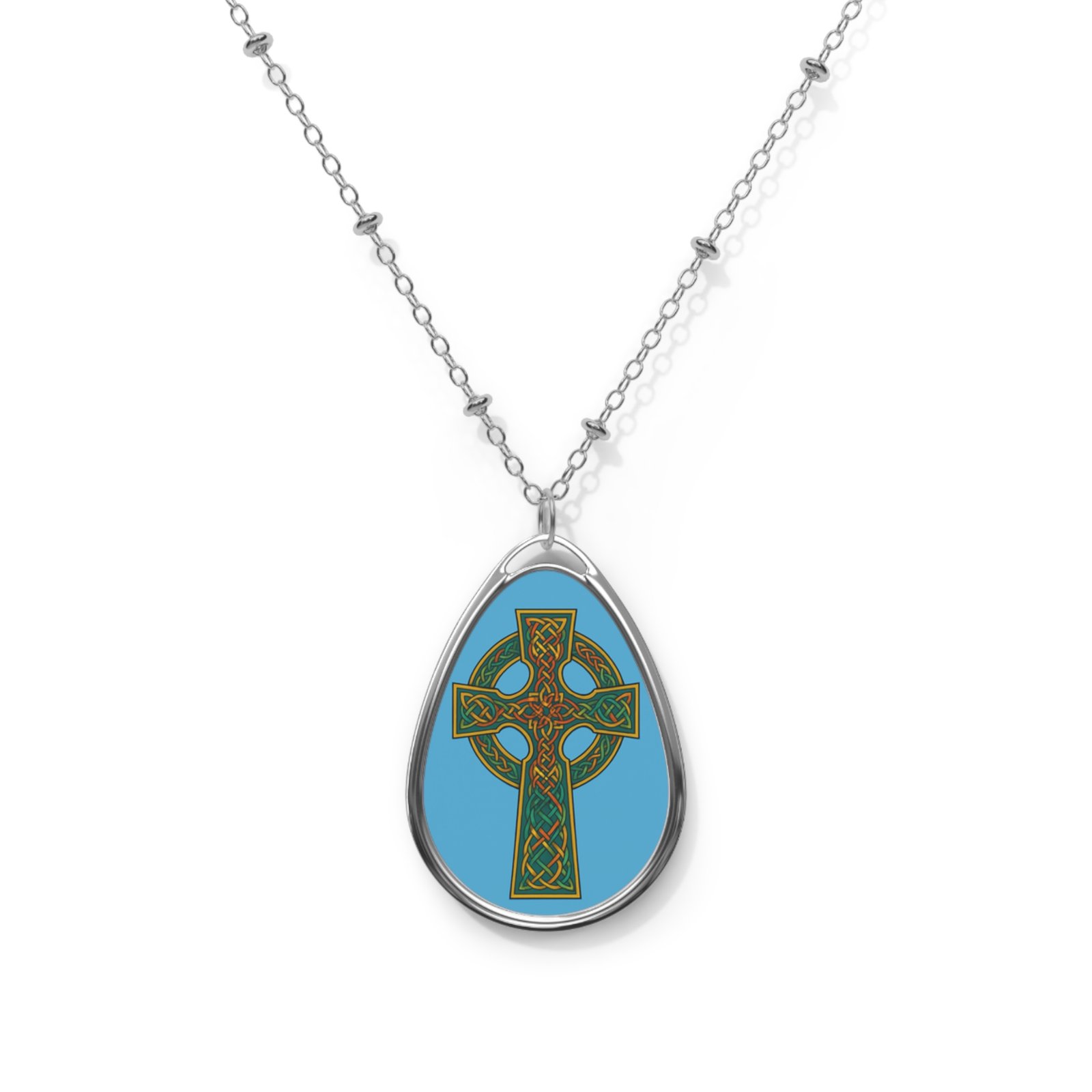 Celtic Cross Oval Necklace - Image 2