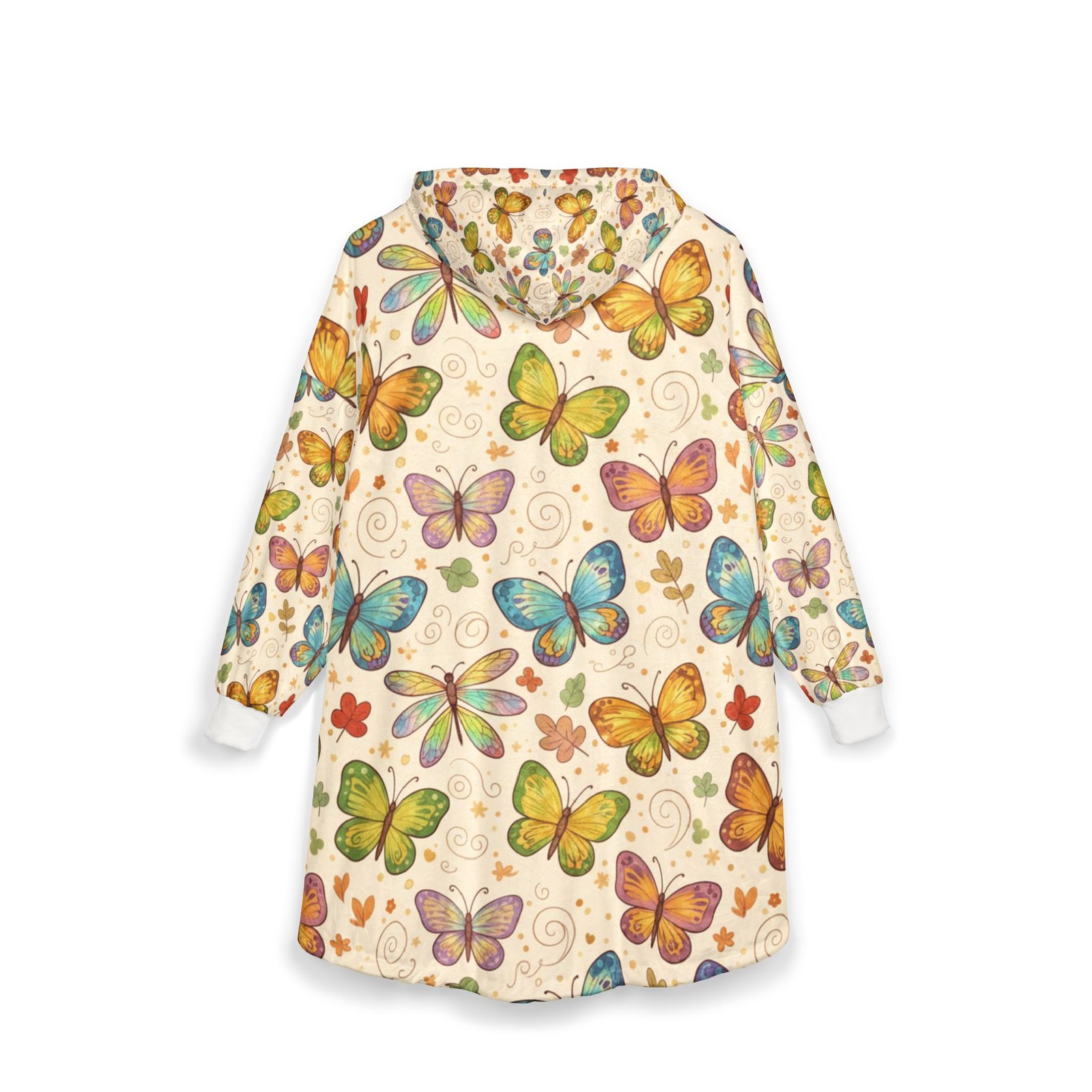 Cozy Butterflies and Dragonflies Themed Hooded Blanket - Image 2