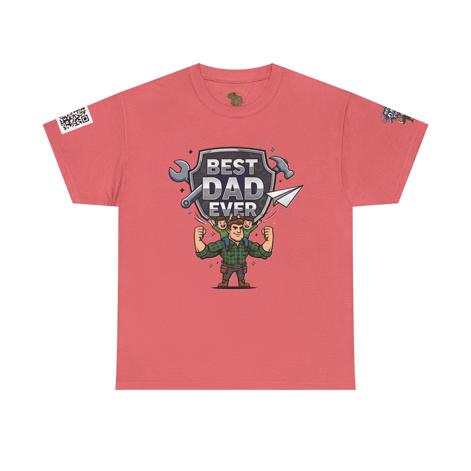 Personalized Best Dad Ever Heavy Cotton Tee - Image 3
