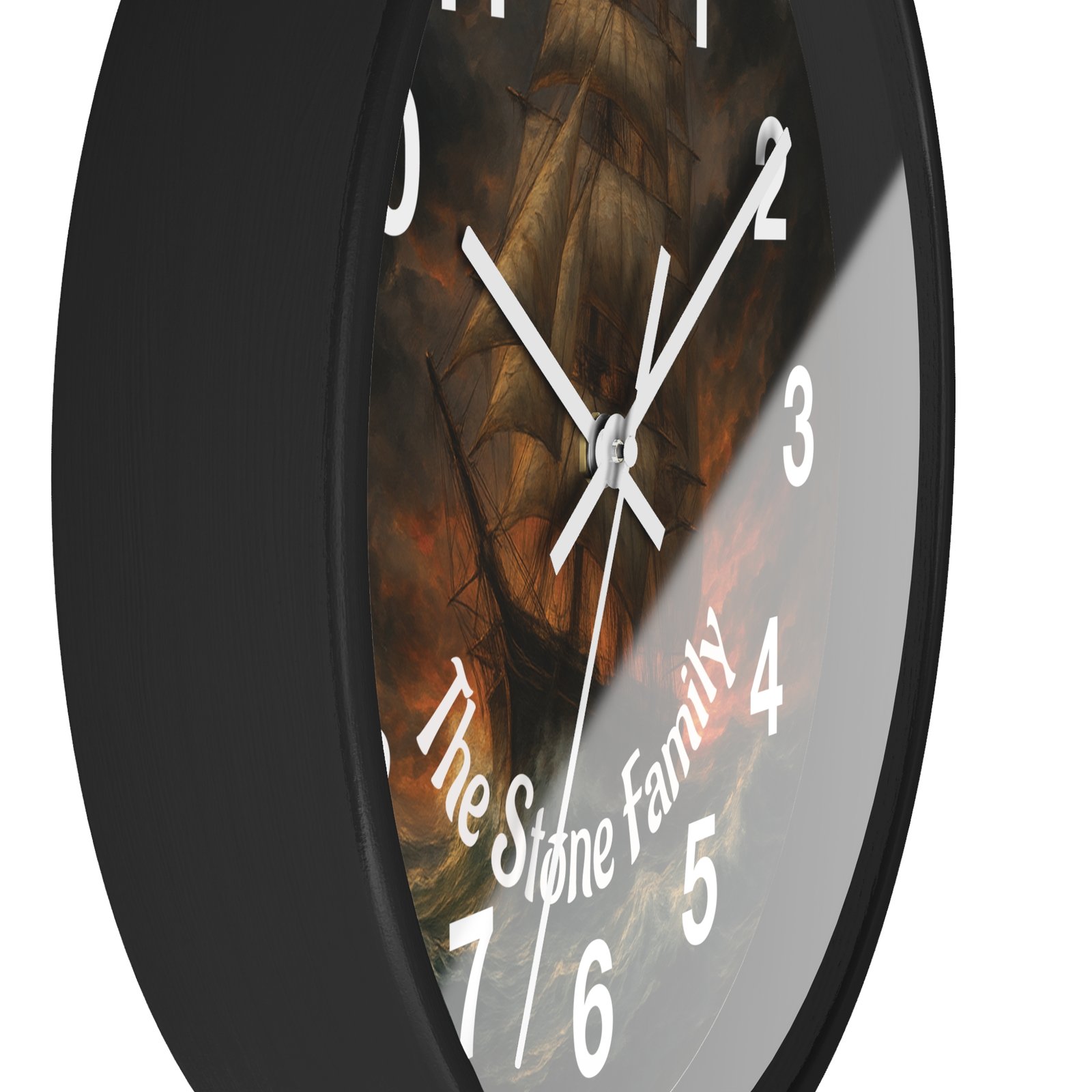 Personalized Clipper Ship Family Wall Clock - Image 2