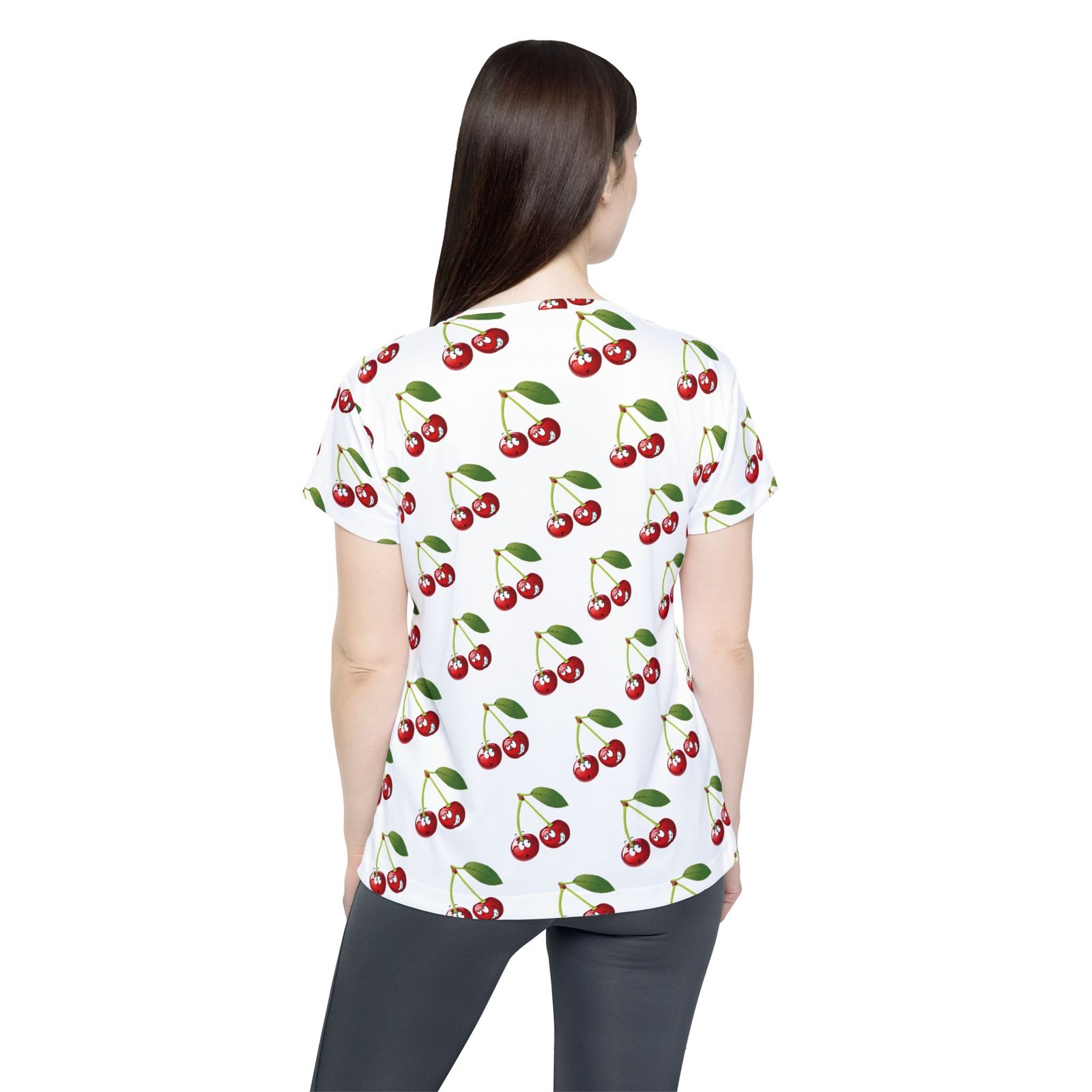 Women's Sassy Cherry Print Sports Jersey - Image 4