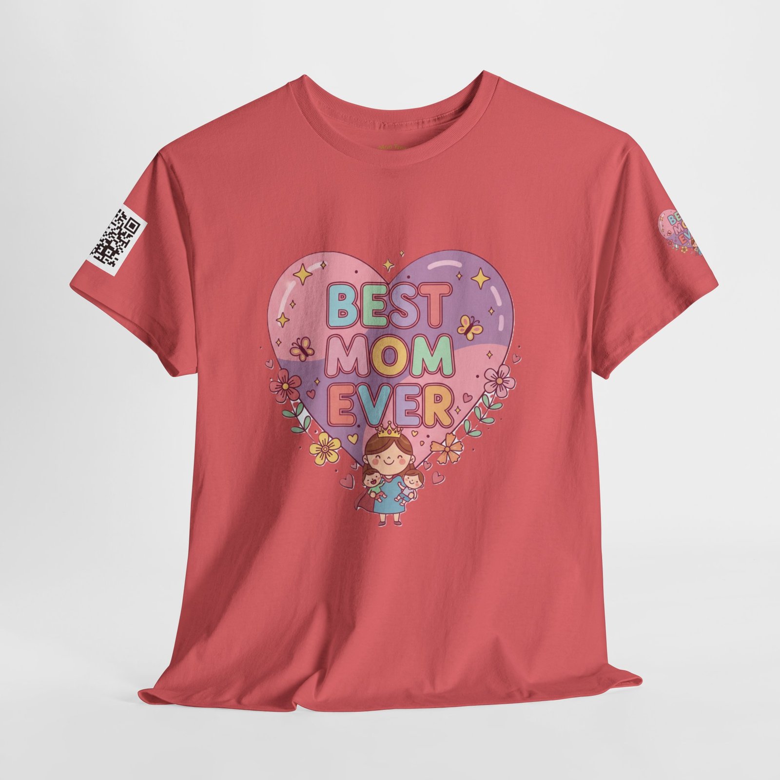 Personalized Best Mom Ever Heavy Cotton Tee - Image 4