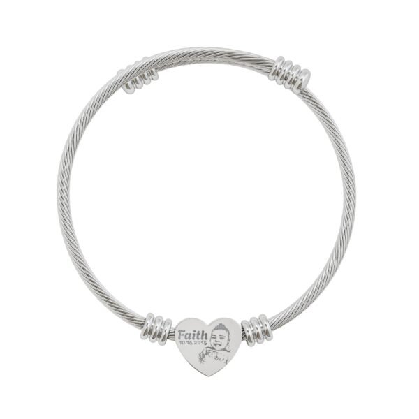 Heart Cuff Bracelet - Personalized Jewelry