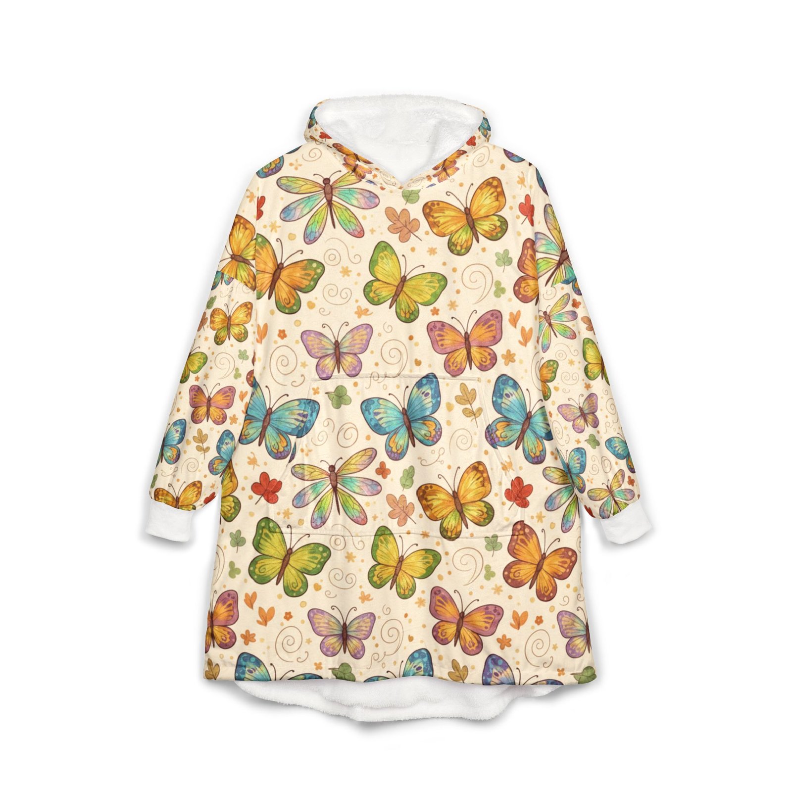Cozy Butterflies and Dragonflies Themed Hooded Blanket