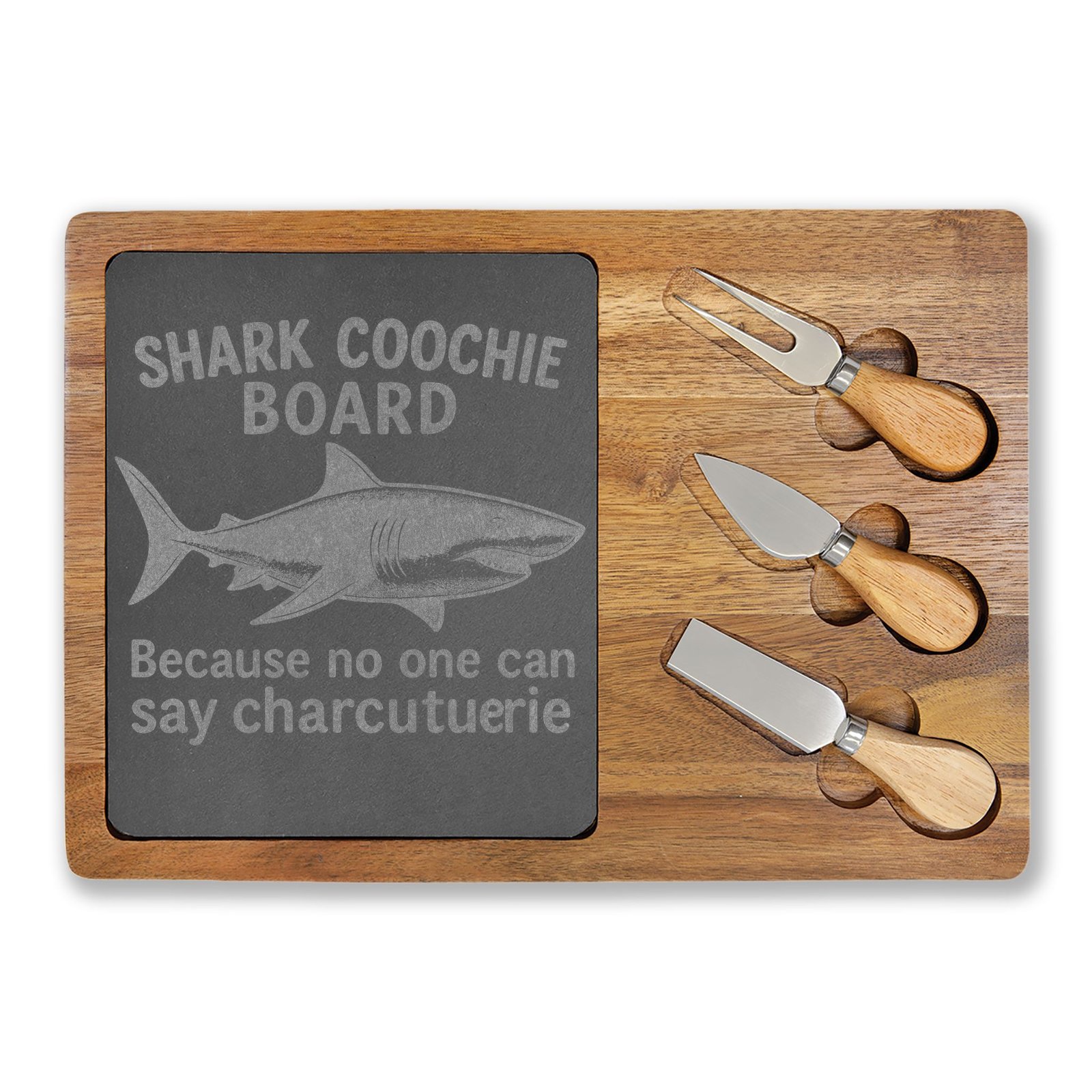 "Shark Coochie" Engraved Serving Charcuterie Board