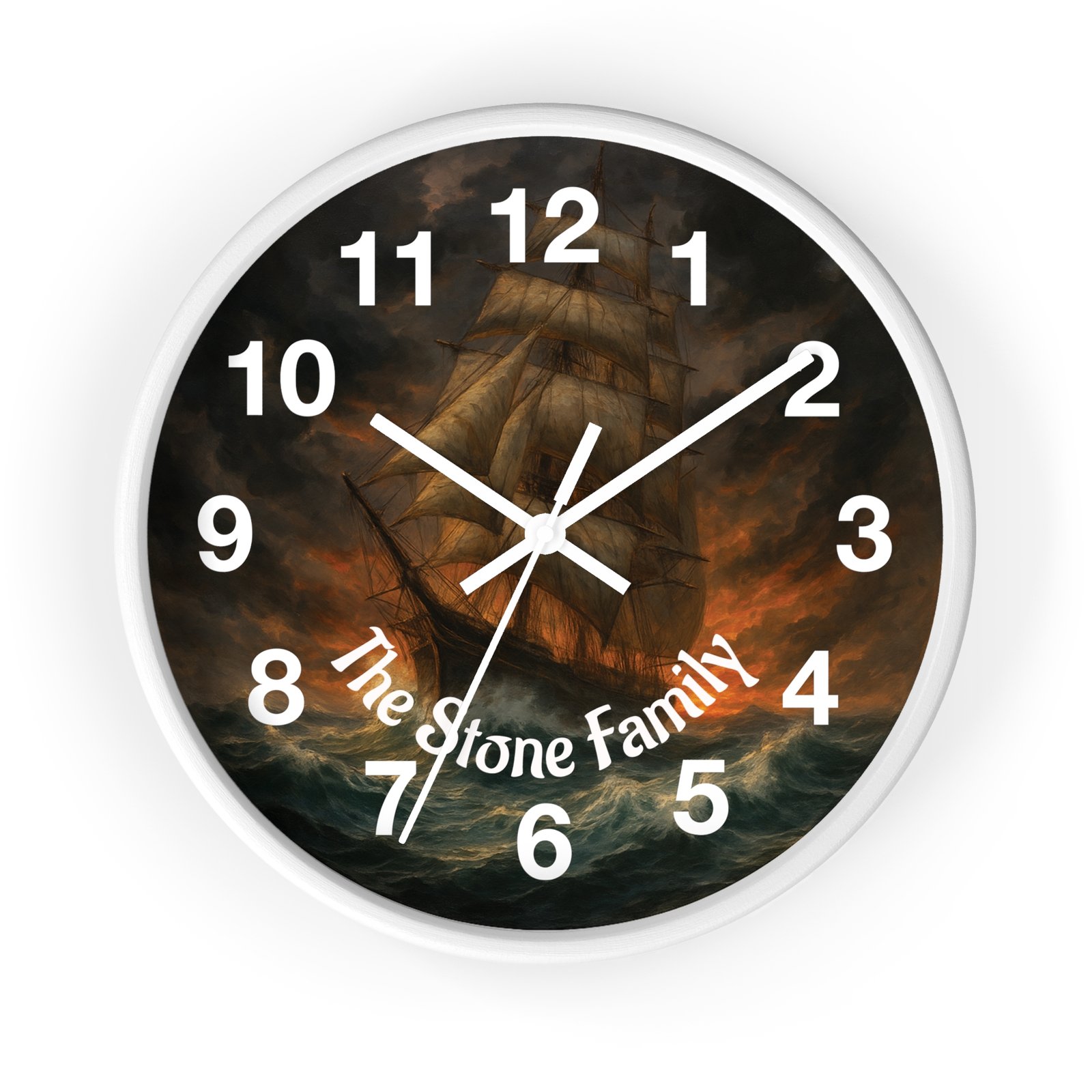 Personalized Clipper Ship Family Wall Clock - Image 4