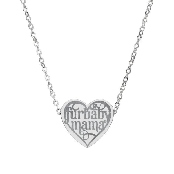 Engraved Heart Necklace for Furbaby Moms