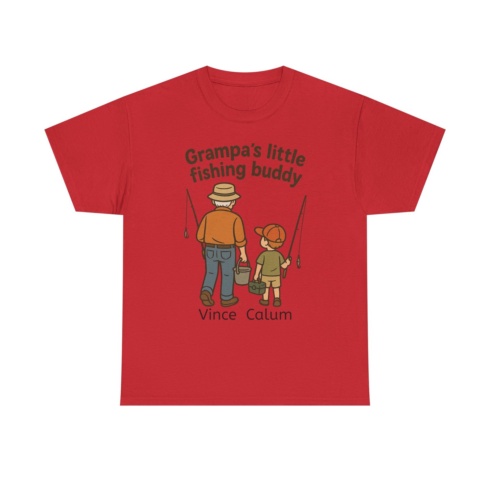 Personalized Grampa's Little Fishing Buddy Tee - Image 12